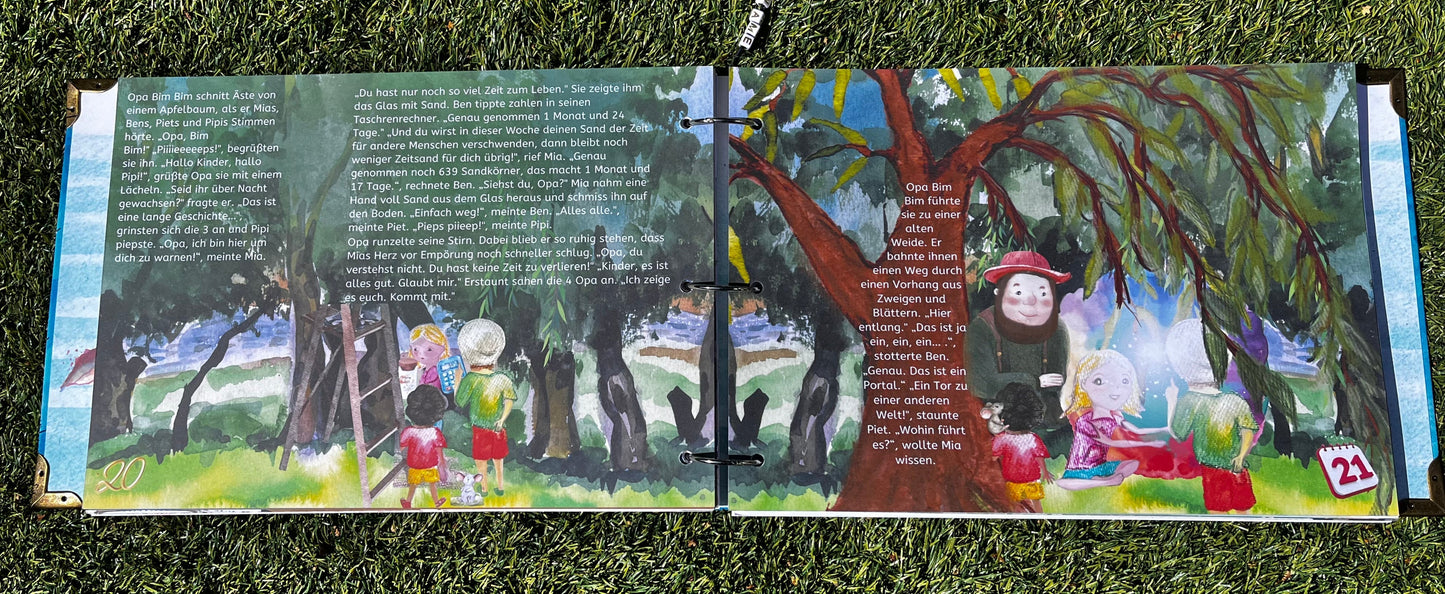 Kinderbuch „Das magische Meer der Zeit" - Als handmade Geschenkset inklusive Namen deines Kindes Anhängern und Lampe