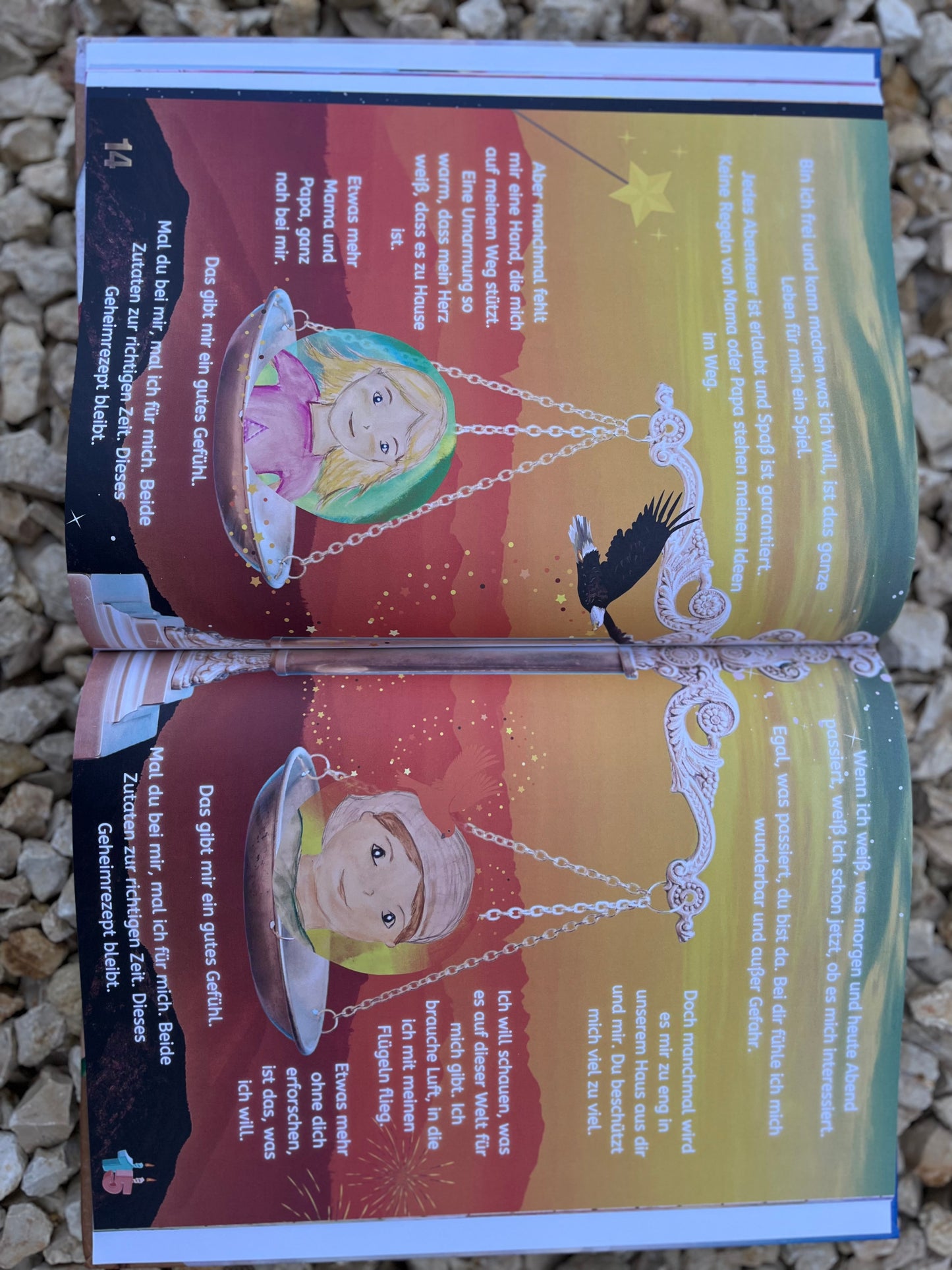 Kinderbuch „Adler oder Kanarienvogel" - Als handmade Geschenkset inklusive Namen deines Kindes Anhänger und Lampe ISBN-13 979-8386980870