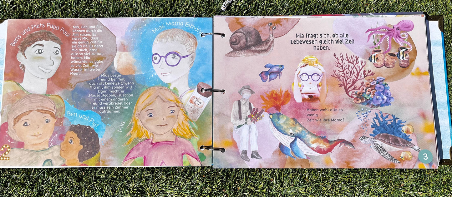 Kinderbuch „Das magische Meer der Zeit" - Als handmade Geschenkset inklusive Namen deines Kindes Anhängern und Lampe