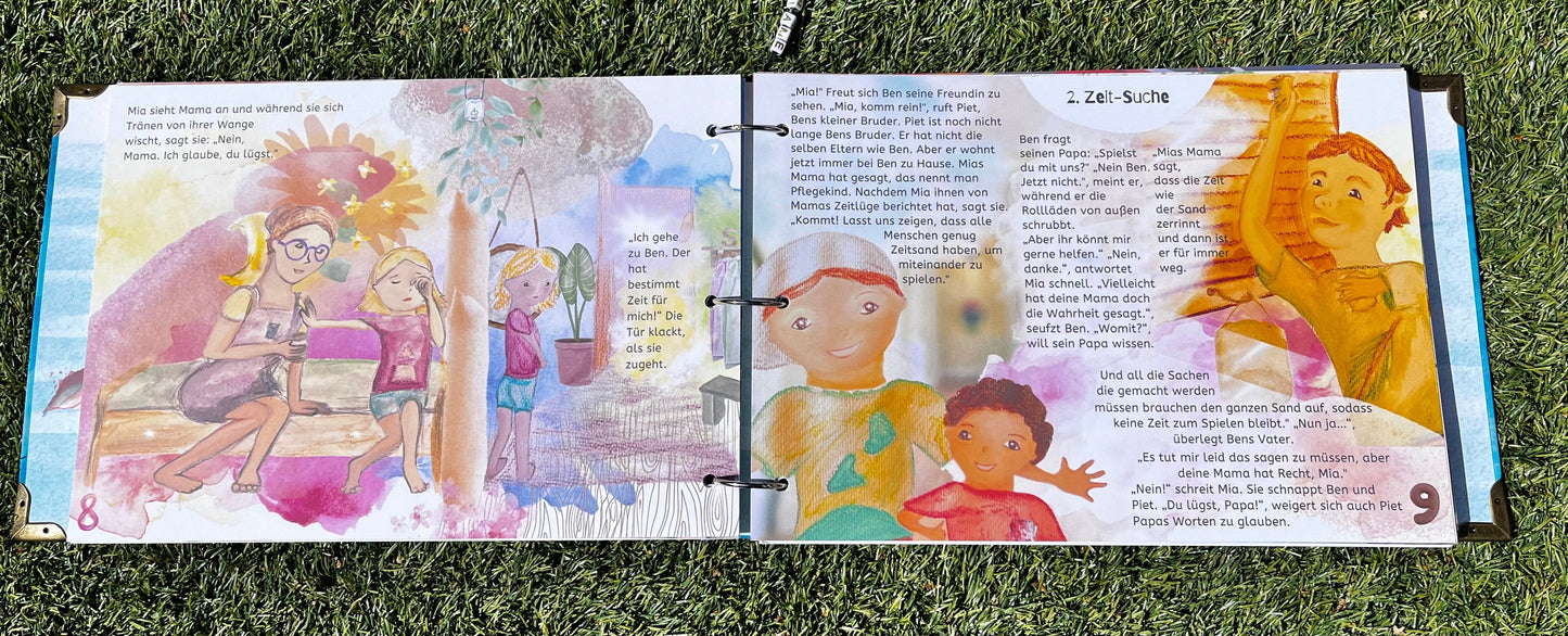 Kinderbuch „Das magische Meer der Zeit" - Als handmade Geschenkset inklusive Namen deines Kindes Anhängern und Lampe