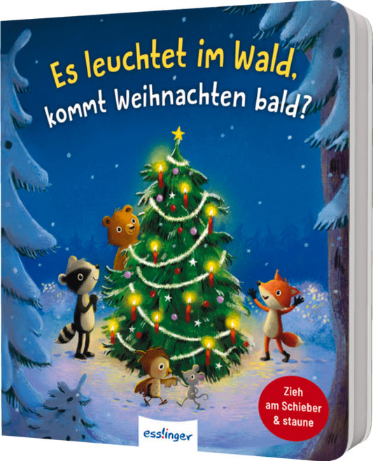 Es leuchtet im Wald, kommt Weihnachten bald? Zauberhaftes Mitmachbuch mit Schiebeelementen von Anja Kiel und Marina Rachner