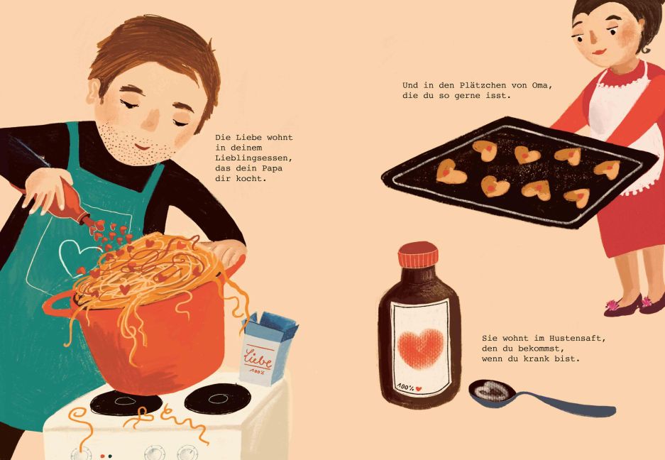 Weißt du wo die Liebe wohnt – Bilderbuch ab 5 Jahren I Blick in Buch I Mit Liebe backen und kochen