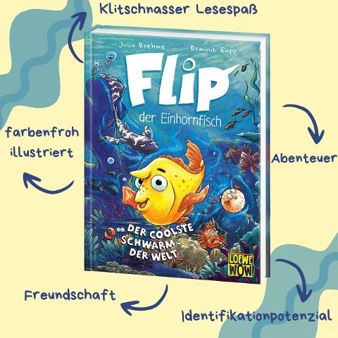 Flip, der Einhornfisch (Band 1) - Der coolste Schwarm der Welt Tauche ab in Flips bunte Unterwasserwelt - bildstarker Lesespaß für Kinder ab 7 Jahren - Wow! Das will ich lesen! von Julia Boehme und Dominik Rupp
