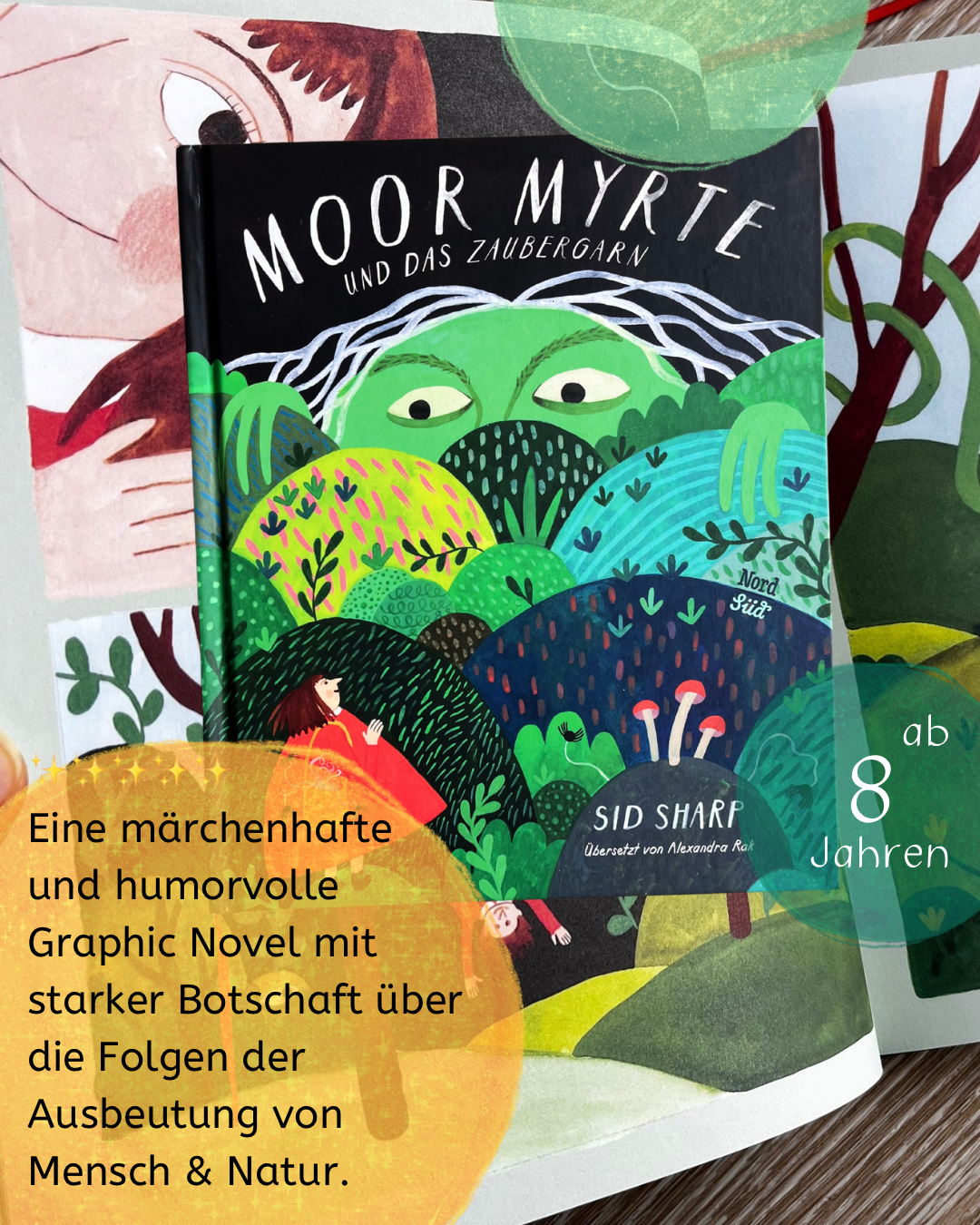 Moor Myrte und das Zaubergarn von Sid Sharp, übersetzt von Alexandra Rak I Graphic Novel ab 8 Jahren