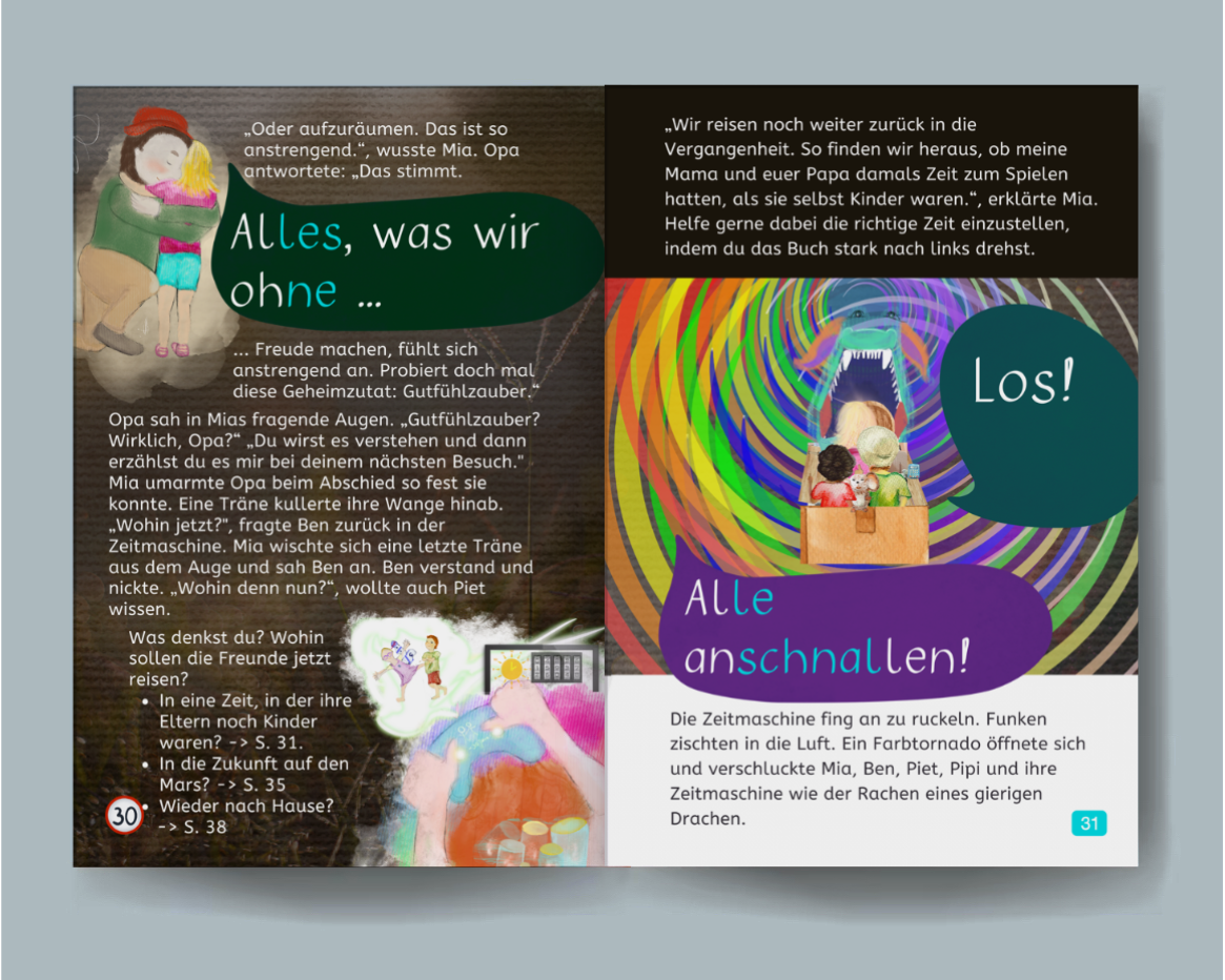 Kinderbuch „Zeitreise zum Mehr der Zeit“, überarbeitete Neuauflage zu „Das magische Meer der Zeit" -  Taschenbuch Softcover A5 ISBN 978-3-911066-06-8