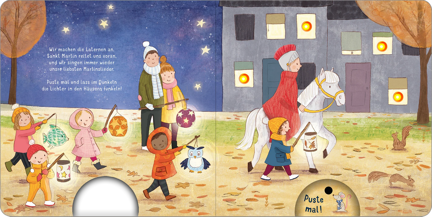 Mein liebstes Pustebuch – Ich geh mit meiner Laterne Pusten & Leuchten | Hochwertiges Pappbilderbuch mit Pustefunktion und Licht für Kinder ab 18 Monaten von Holly Sterling, Maria Höck