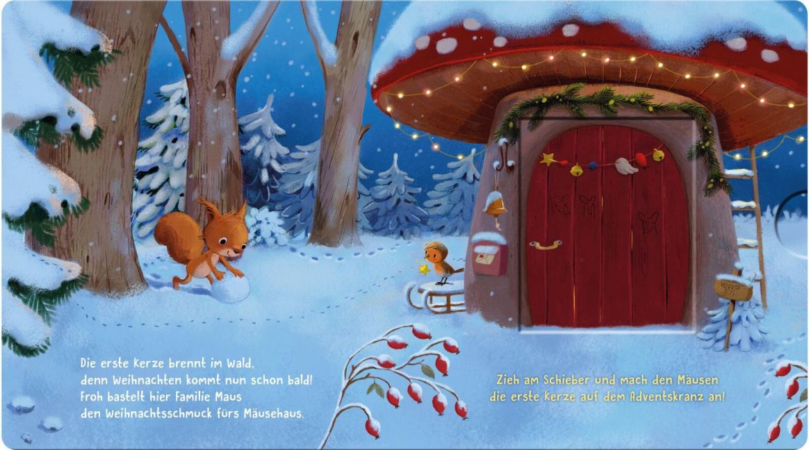 Es leuchtet im Wald, kommt Weihnachten bald? Zauberhaftes Mitmachbuch mit Schiebeelementen von Anja Kiel  und Marina Rachner