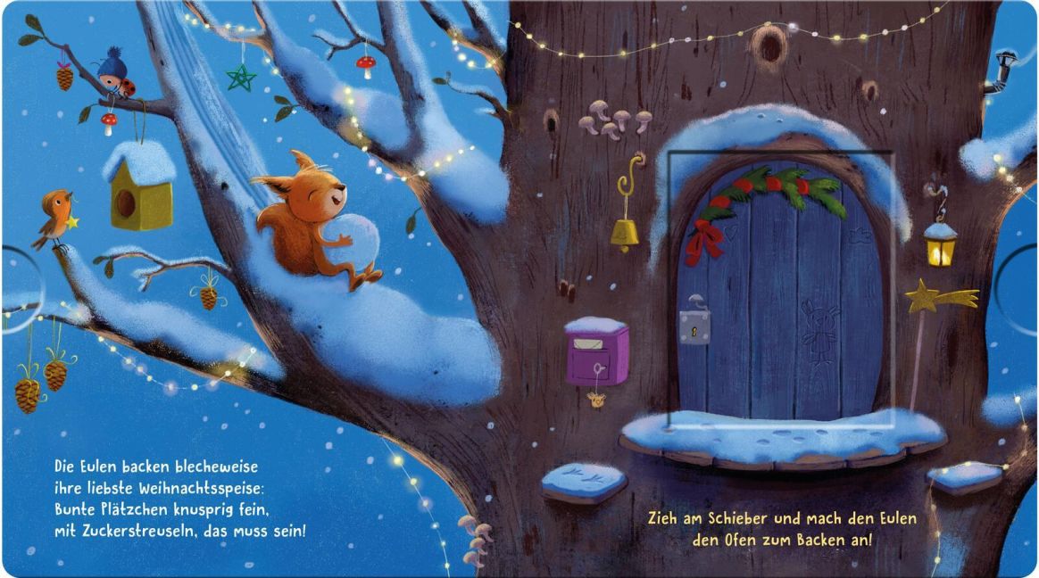 Es leuchtet im Wald, kommt Weihnachten bald? Zauberhaftes Mitmachbuch mit Schiebeelementen von Anja Kiel  und Marina Rachner