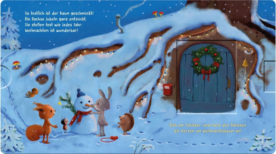 Es leuchtet im Wald, kommt Weihnachten bald? Zauberhaftes Mitmachbuch mit Schiebeelementen von Anja Kiel  und Marina Rachner