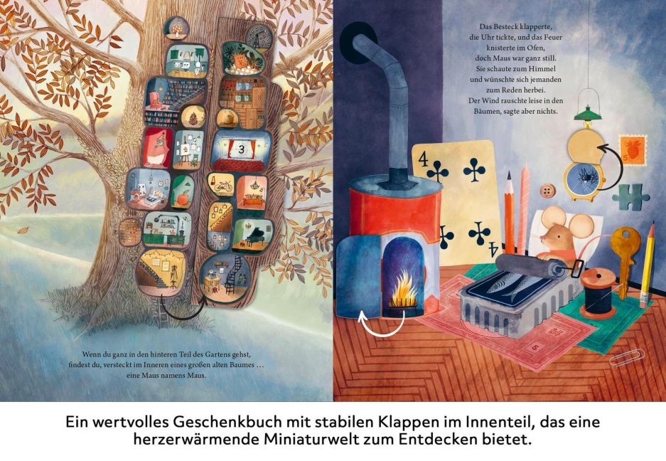 Das Haus mit der kleinen roten Tür Wintergeschichte für Kinder ab 4 Jahren für die Weihnachtszeit mit interaktiven Klappen und wunderschönen Illustrationen von Grace Easton