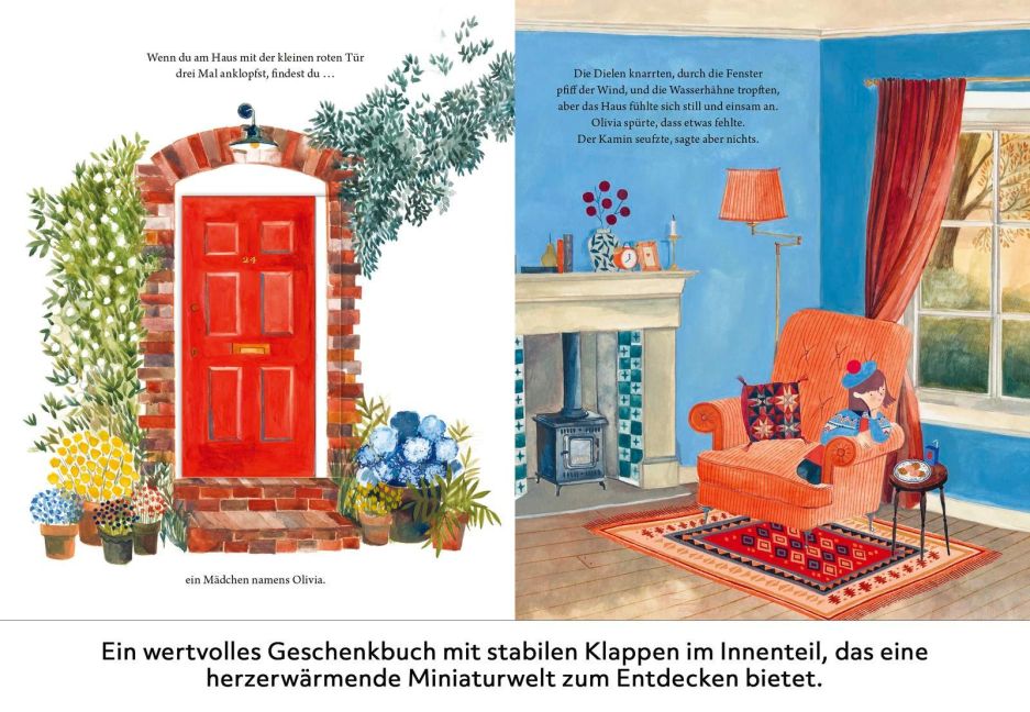 Das Haus mit der kleinen roten Tür Wintergeschichte für Kinder ab 4 Jahren für die Weihnachtszeit mit interaktiven Klappen und wunderschönen Illustrationen von Grace Easton