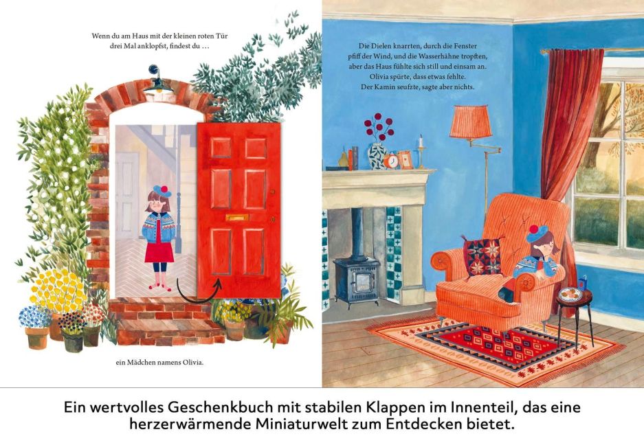 Das Haus mit der kleinen roten Tür Wintergeschichte für Kinder ab 4 Jahren für die Weihnachtszeit mit interaktiven Klappen und wunderschönen Illustrationen von Grace Easton
