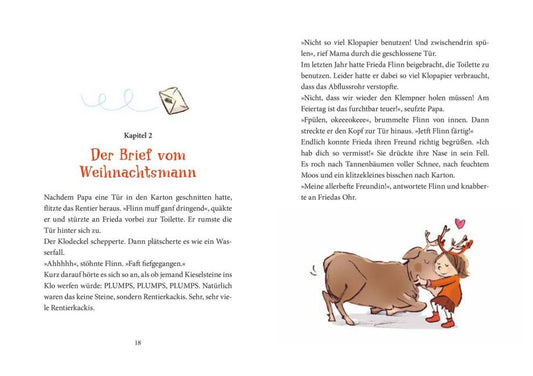 Es düst ein Rentier durch den Schnee Das zweite Abenteuer von Flinn und Frieda! Humorvolle Wintergeschichte zum Vorlesen und gemeinsamen Lesen ab 5 Jahren von Smilla Blau und Susanne Göhlich