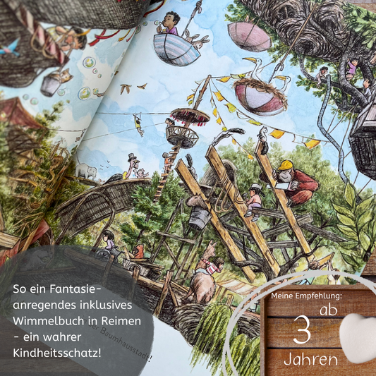 Unsere Baumhausstadt Ein fantasievolles Wimmelbilderbuch für Kinder ab 4 Jahren - zum Hineintauchen und Glücklichsein von NEW YORK TIMES -Bestsellerautor Gideon Sterer von Gideon Sterer und Charlie Mylie