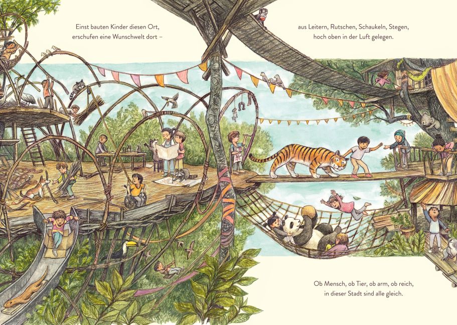 Unsere Baumhausstadt Ein fantasievolles Wimmelbilderbuch für Kinder ab 4 Jahren - zum Hineintauchen und Glücklichsein von NEW YORK TIMES -Bestsellerautor Gideon Sterer von Gideon Sterer und Charlie Mylie