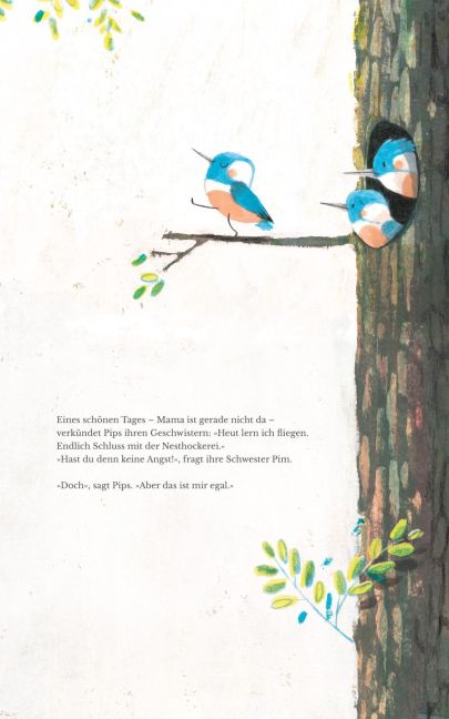 Pips fliegt Bilderbuch über einen kleinen Vogel mit riesigem Mut