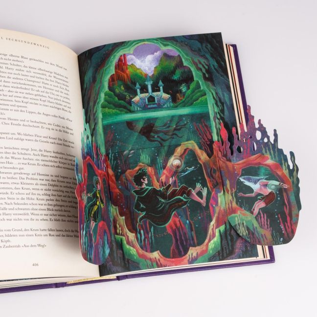 Harry Potter und der Feuerkelch Farbig illustrierte Schmuckausgabe mit Goldprägung und Pop-Up-Elementen (Harry Potter 4) von J.K. Rowling Neuausgabe des Kinderbuch-Klassikers ab 10 Jahren über den bekanntesten Zauberer der Welt