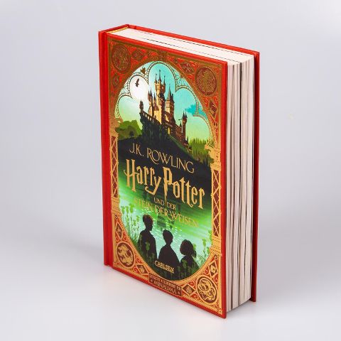 Harry Potter 1 und der Stein der Weisen Farbig illustrierte Schmuckausgabe mit Goldprägung und Pop-Up-Elementen von J.K. Rowling Kinderbuch-Klassiker ab 10 Jahren über den bekanntesten Zauberer der Welt
