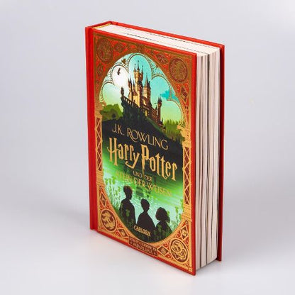 Harry Potter 1 und der Stein der Weisen Farbig illustrierte Schmuckausgabe mit Goldprägung und Pop-Up-Elementen von J.K. Rowling Kinderbuch-Klassiker ab 10 Jahren über den bekanntesten Zauberer der Welt