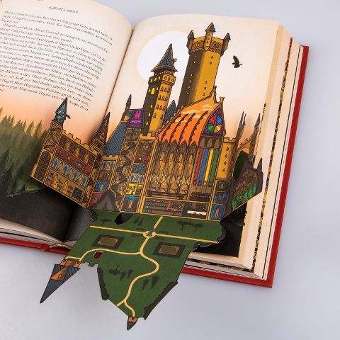 Harry Potter 1 und der Stein der Weisen Farbig illustrierte Schmuckausgabe mit Goldprägung und Pop-Up-Elementen von J.K. Rowling Kinderbuch-Klassiker ab 10 Jahren über den bekanntesten Zauberer der Welt
