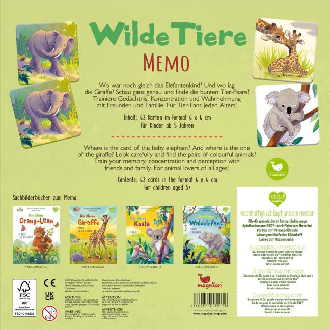  Wilde Tiere Memo – Memory-Spiel mit Wildtieren ab 4 I Spielanleitung