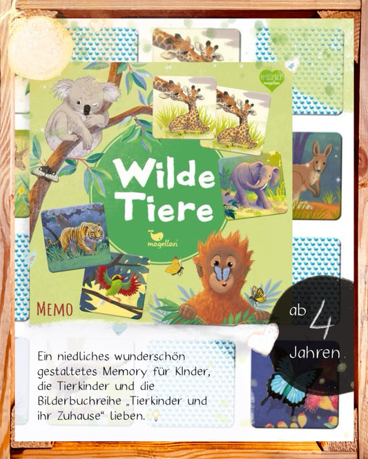  Wilde Tiere Memo – Memory-Spiel mit Wildtieren ab 4 I Tierkinder