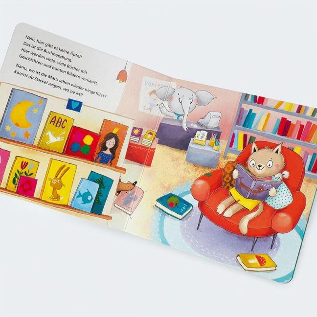 Tür auf für Dackel und Maus – Interaktives Pappbilderbuch ab 2 I Blick in Buch: Im Buchladen