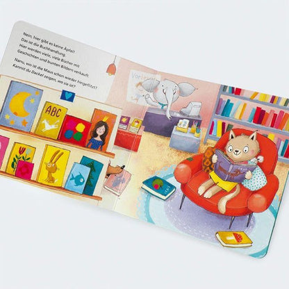Tür auf für Dackel und Maus – Interaktives Pappbilderbuch ab 2 I Blick in Buch: Im Buchladen
