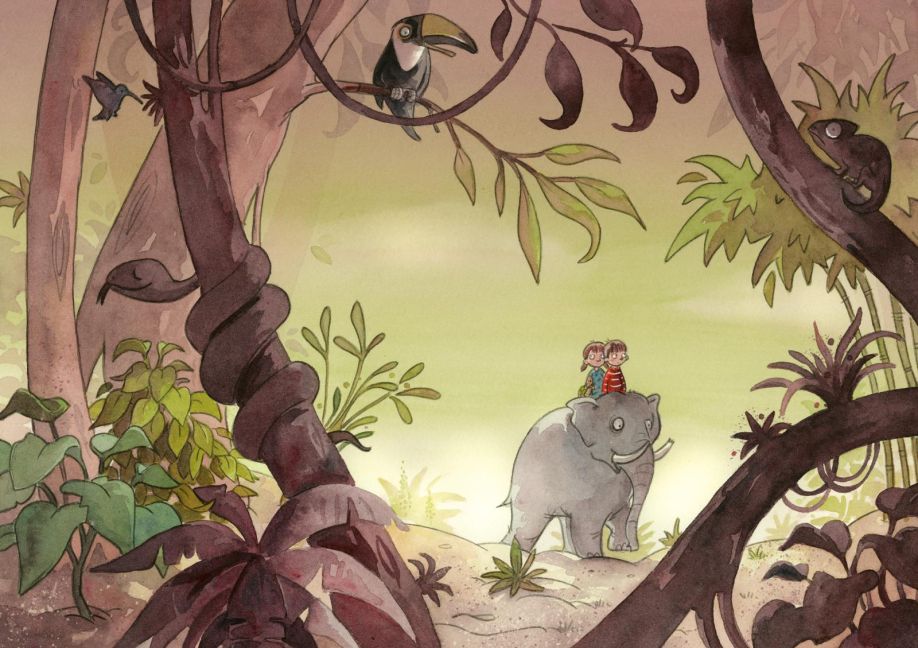 Wir sind nachher wieder da – Vorlesebuch ab 6 Jahren | Abenteuer & Mut | Blick in Buch: Auf dem Elefanten durch den Dschungel