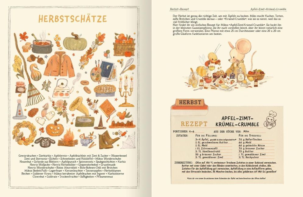 Henri & Miko - Im Herbst I Bilderbuch ab 4 I Blick in Buch: Apfel Crumble und Herbstschätze