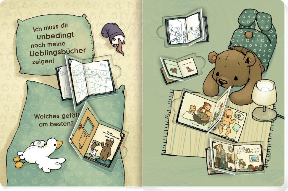 Gute Nacht, Bär – Einschlafbuch für sensible Kinder ab 1 I Bär und Ente schauen sich Bücher an