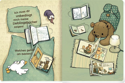 Gute Nacht, Bär – Einschlafbuch für sensible Kinder ab 1 I Bär und Ente schauen sich Bücher an