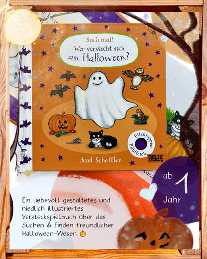 Wer versteckt sich an Halloween? Fühlbuch ab 1 Jahr
