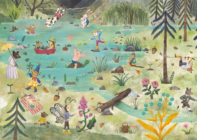 Fantastischer Wald von Sebastián Ilabaca Wimmelbuch ab 2 Jahren Riesen-Leporello