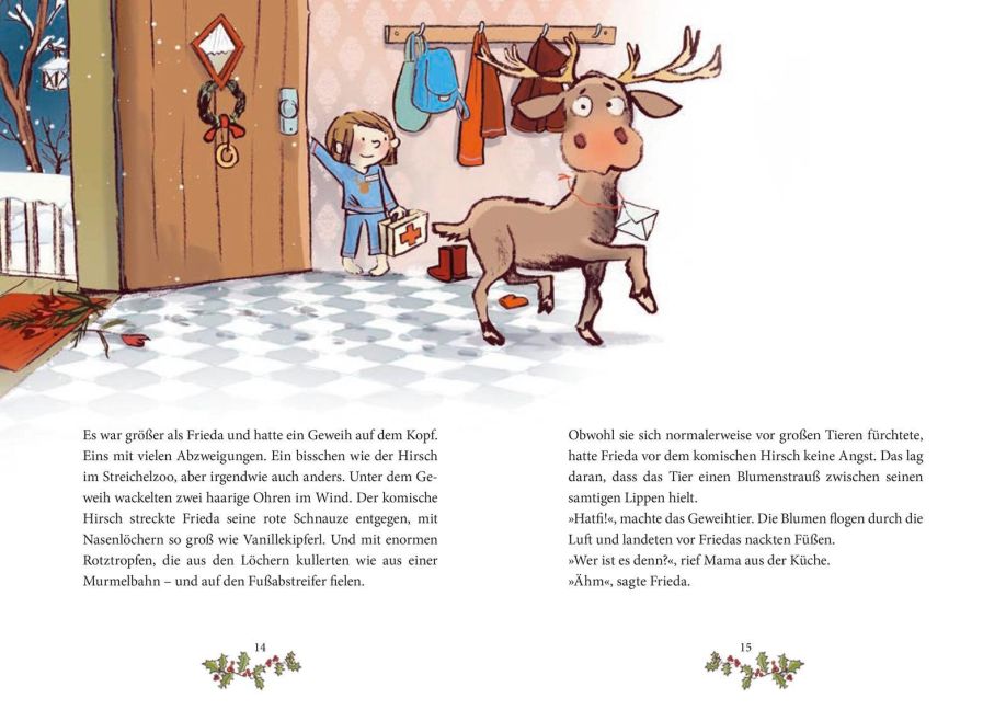 Es niest ein Rentier vor der Tür Wunderbare Wintergeschichte zum Vorlesen ab 5 Jahren von Smilla Blau und Susanne Göhlich