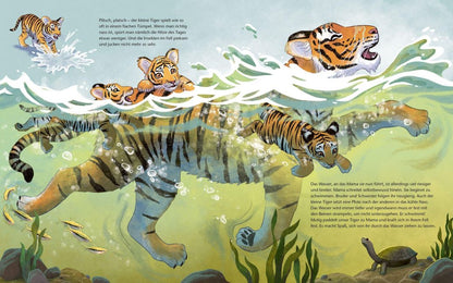 Der kleine Tiger - Zu Hause in Indien Bilderbuch mit erstem Sachwissen für Kinder ab 4 Jahren von Kristina Scharmacher-Schreiber  und Christine Faust