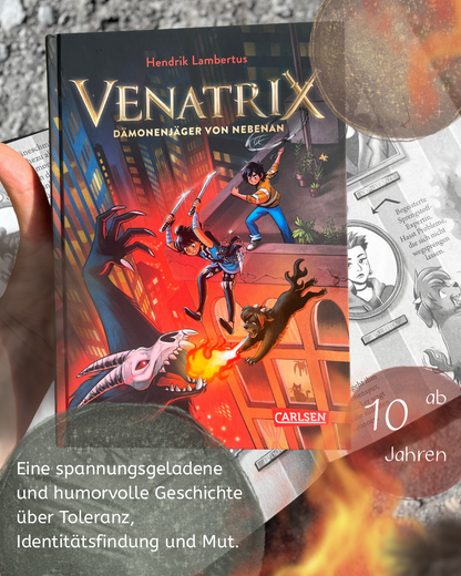 Venatrix 1: Venatrix - Dämonenjäger von nebenan von Hendrik Lambertus und Sarah-Lisa Hleb Kinderbuch ab 10 Jahren