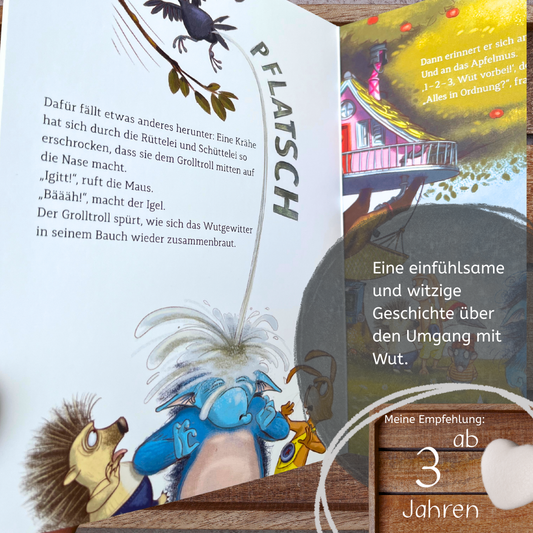 Pappbilderbuch ab 3 über Wut Der Grolltroll grollt heute nicht!? Aprilkind von Barbara van den Speulhof und Stephan Pricken